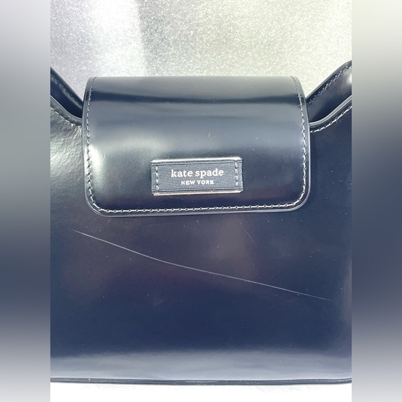 Kate Spade NY Sam Icon Spazzolato Leather Mini Hobo. Black/Silver. - Picture 15 of 15